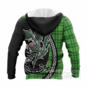 Galloway Family Crest Tartan Knitted Hoodie Alba Thistle Inspired