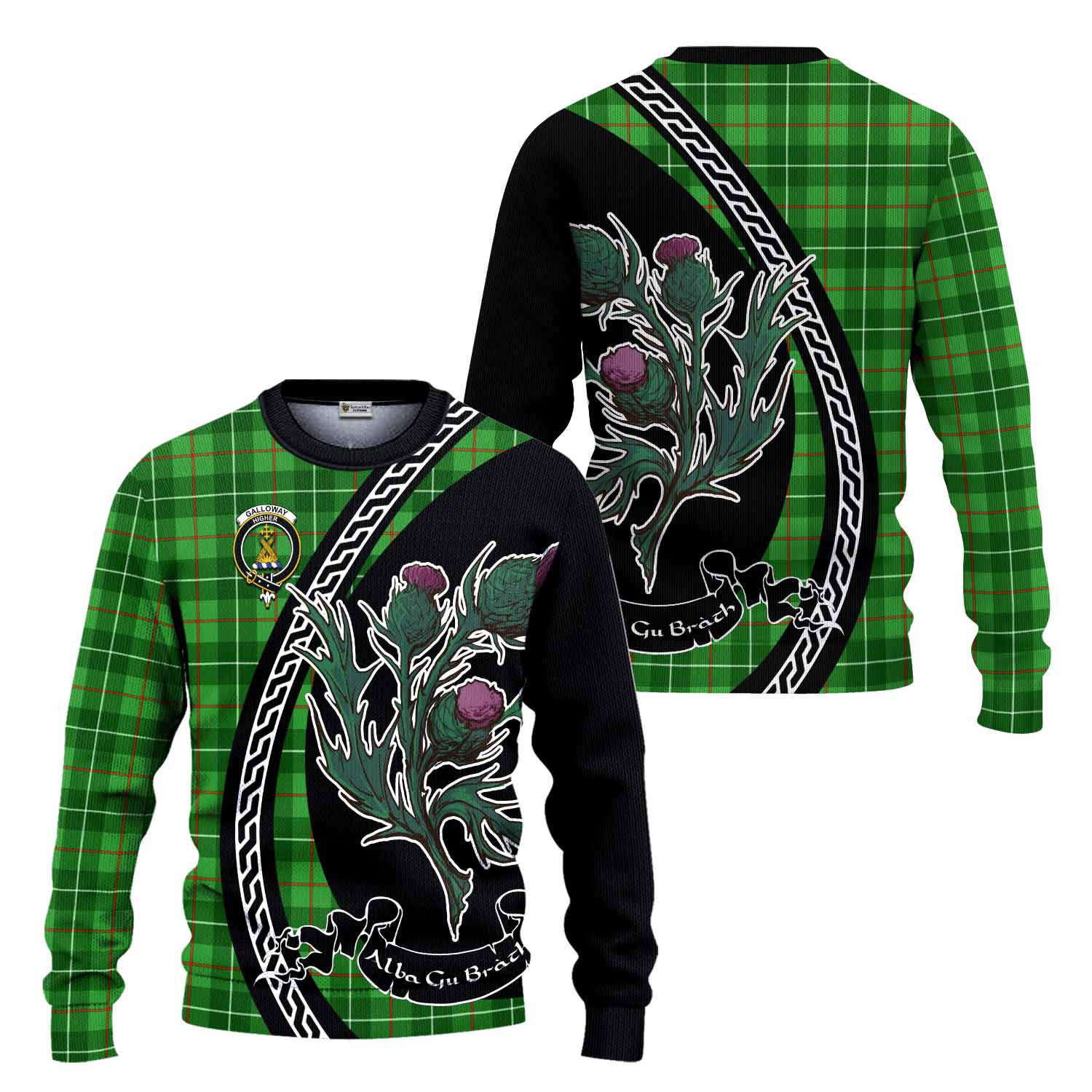 Galloway Family Crest Tartan Knitted Sweater Alba Thistle Inspired - Tartan Vibes Clothing