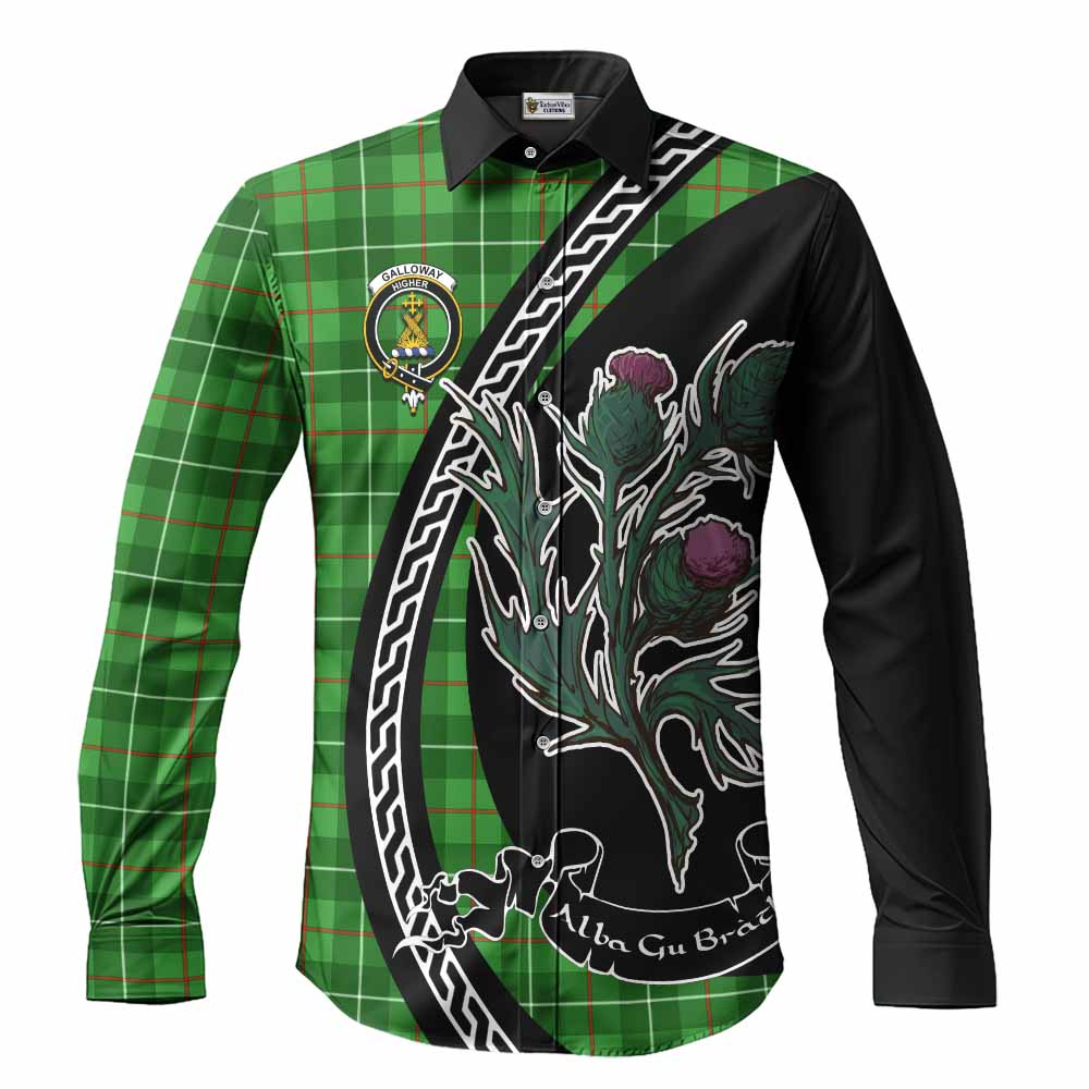 Galloway Family Crest Tartan Long Sleeve Button Shirts Alba Thistle Inspired - Tartan Vibes Clothing