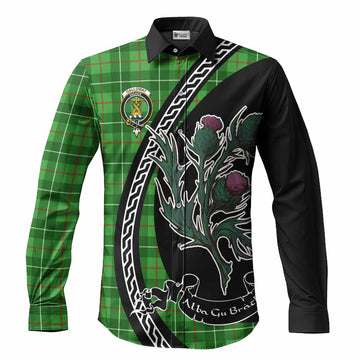 Galloway Family Crest Tartan Long Sleeve Button Shirts Alba Thistle Inspired