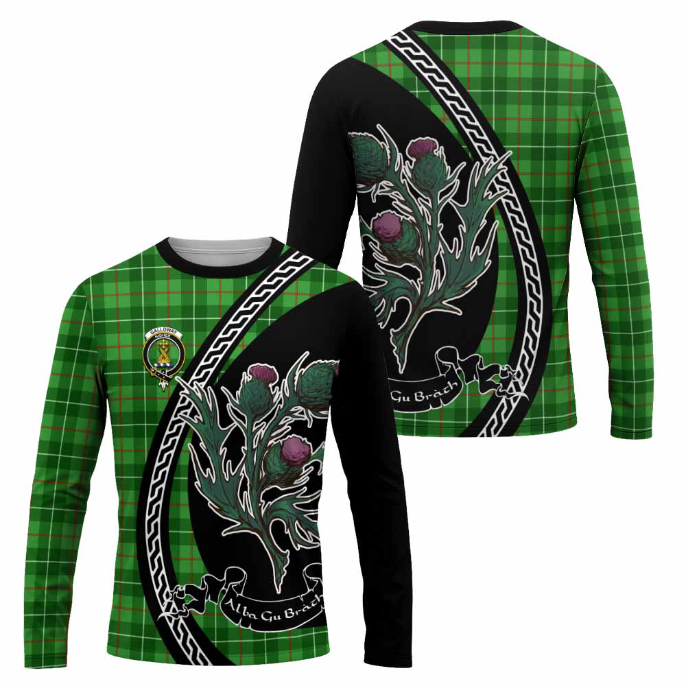 Galloway Family Crest Tartan Long Sleeve T-Shirt Alba Thistle Inspired - Tartan Vibes Clothing