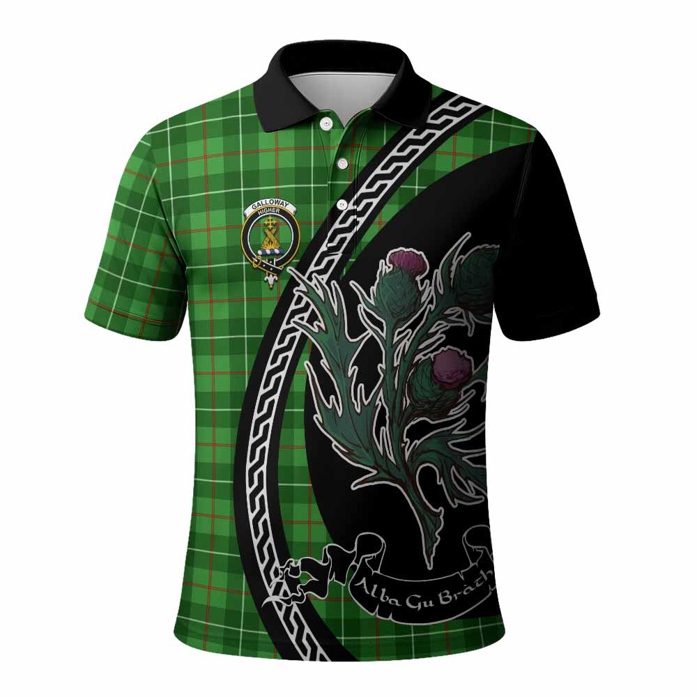 Galloway Family Crest Tartan Polo Shirt Alba Thistle Inspired - Tartan Vibes Clothing