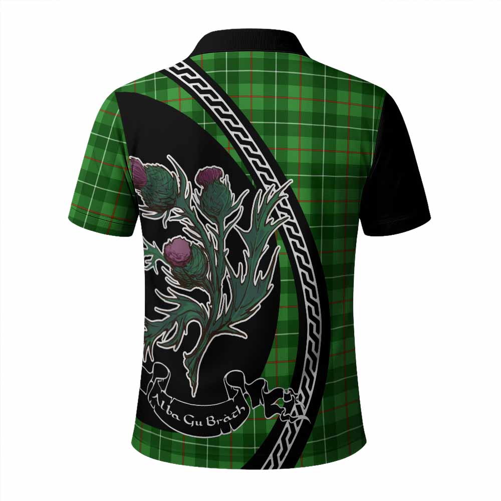 Galloway Family Crest Tartan Polo Shirt Alba Thistle Inspired - Tartan Vibes Clothing