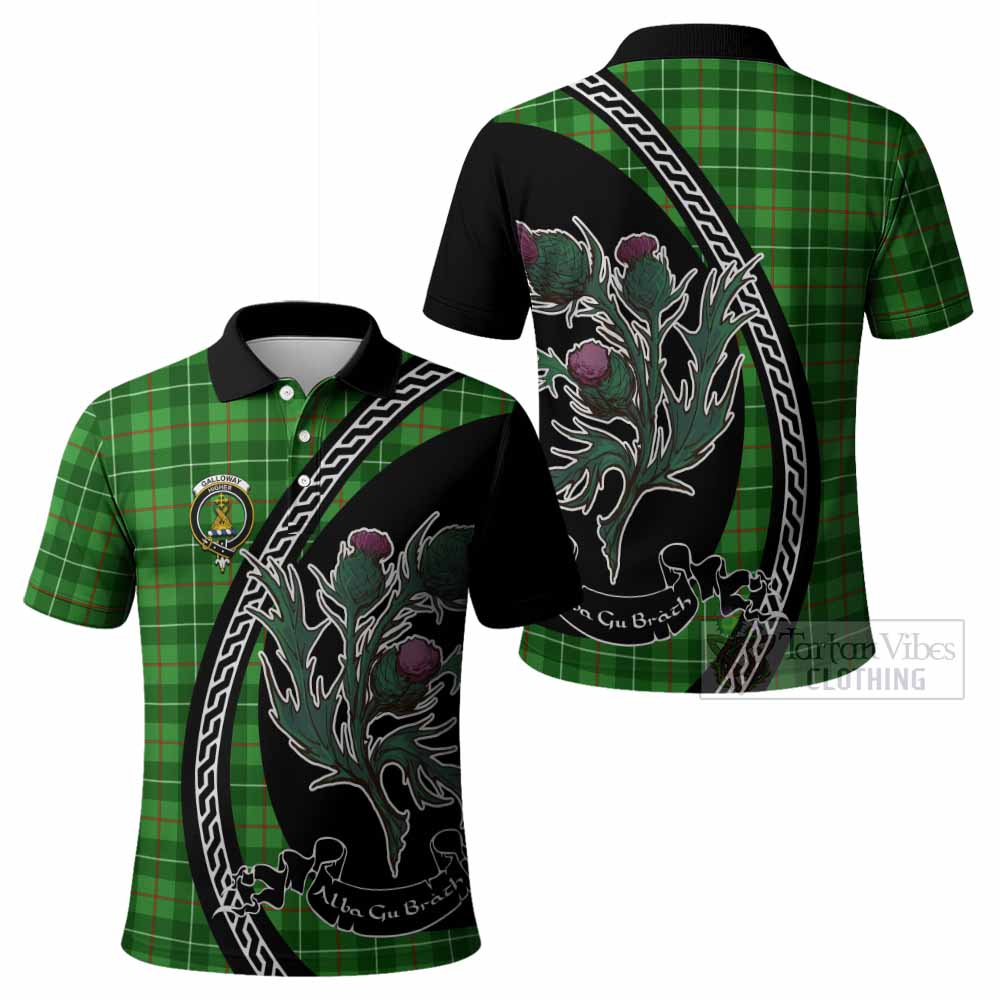 Galloway Family Crest Tartan Polo Shirt Alba Thistle Inspired - Tartan Vibes Clothing