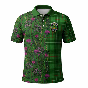 Galloway Family Crest Tartan Polo Shirt Scottish Thistle Flower Pattern Half Style