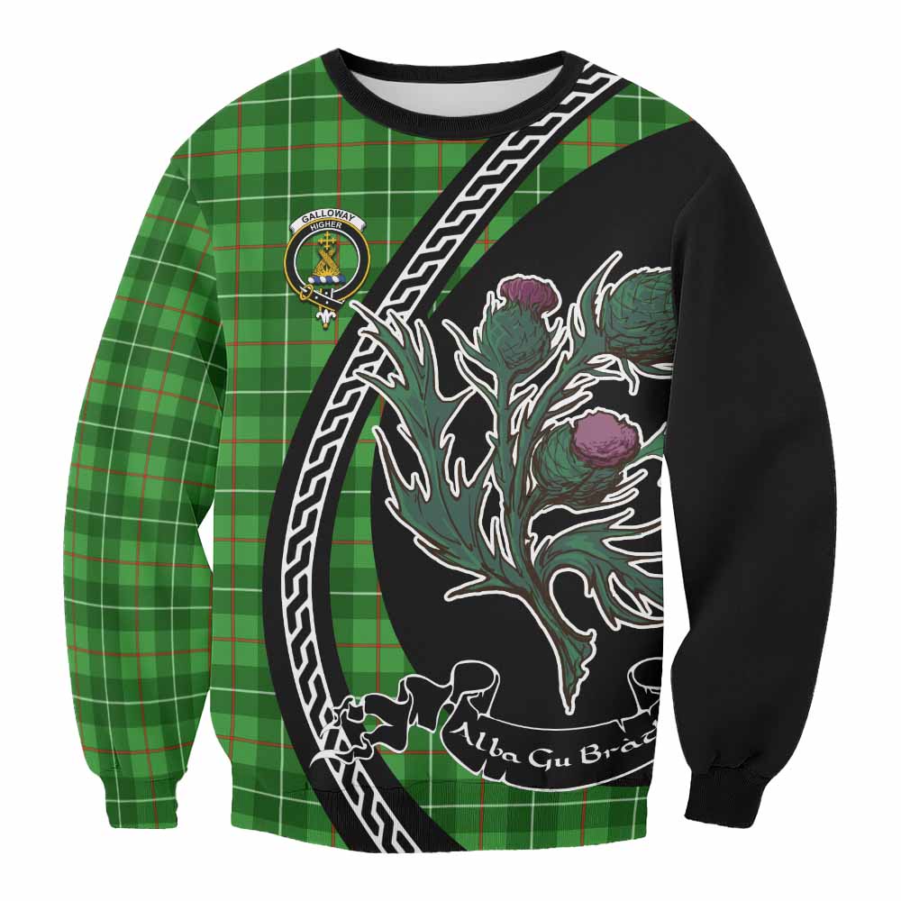 Galloway Family Crest Tartan Sweatshirt Alba Thistle Inspired - Tartan Vibes Clothing