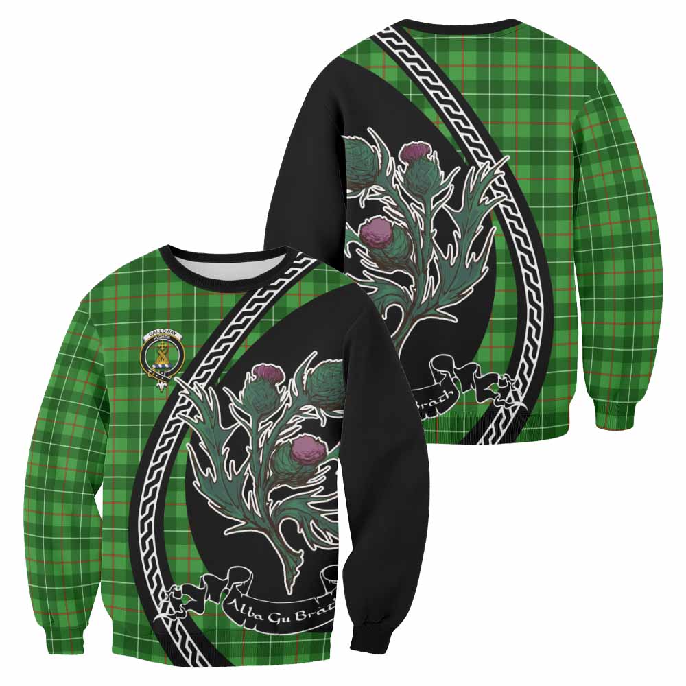 Galloway Family Crest Tartan Sweatshirt Alba Thistle Inspired - Tartan Vibes Clothing