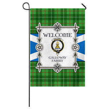 Galloway Family Crest Tartan Welcome Garden Flag Saltire Harmony Style - Tartan Vibes Clothing
