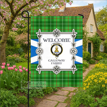 Galloway Family Crest Tartan Welcome Garden Flag Saltire Harmony Style - Tartan Vibes Clothing