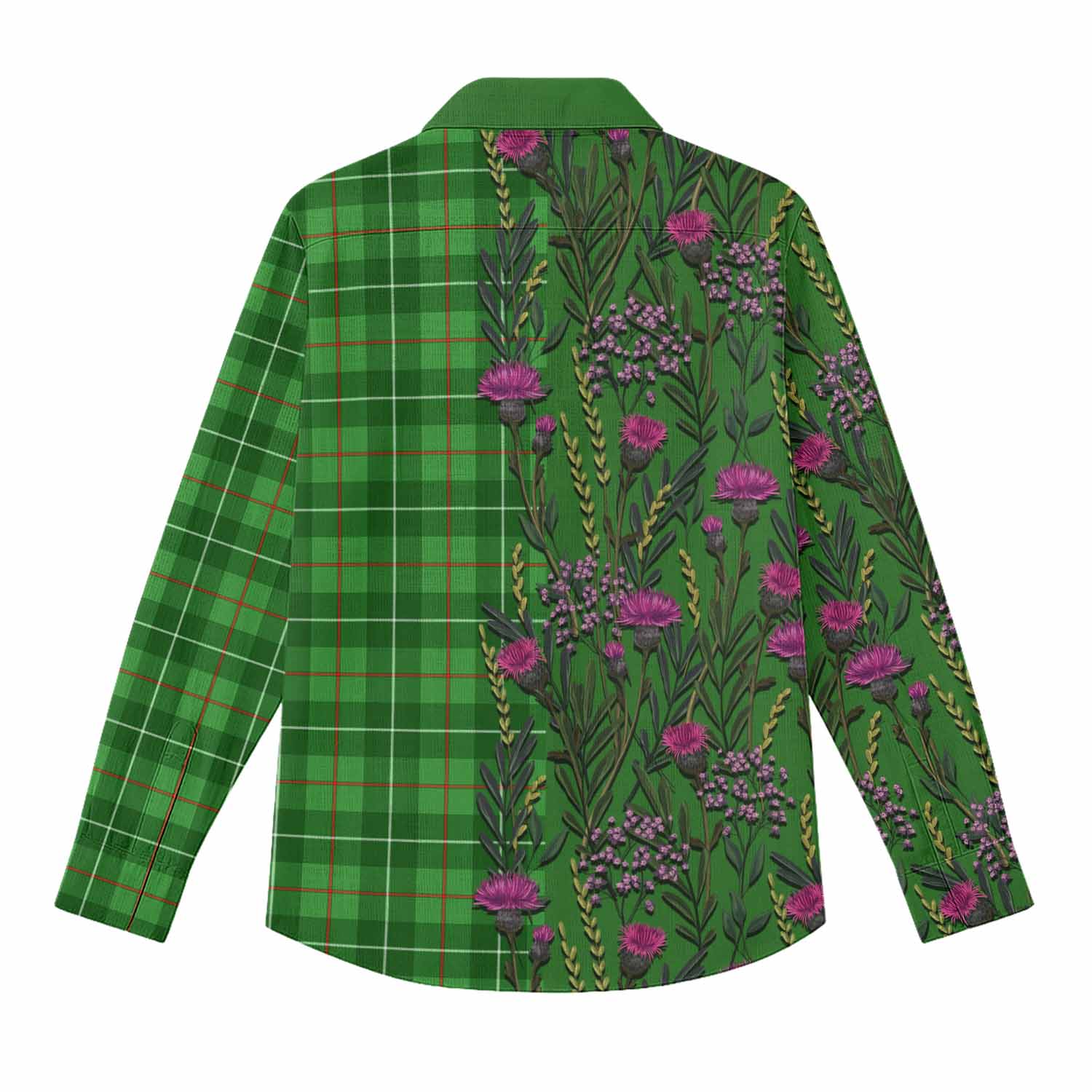 Galloway Family Crest Tartan Women Casual Shirt Scottish Thistle Flower Pattern Half Style - Tartan Vibes Clothing