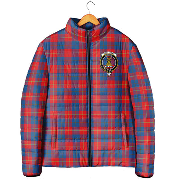 Galloway Red Tartan Padded Jacket with Family Crest