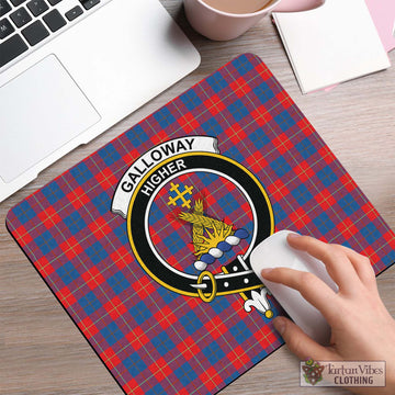 Galloway Red Tartan Mouse Pad with Family Crest