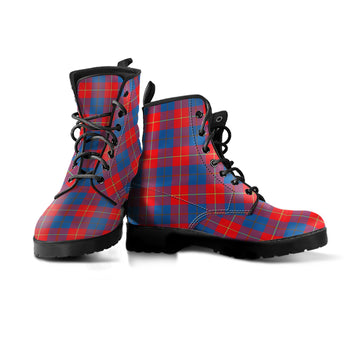 Galloway Red Tartan Leather Boots