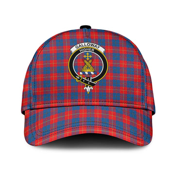 Galloway Red Tartan Classic Cap with Family Crest