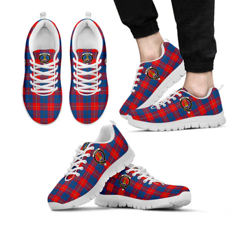 Galloway Red Tartan Sneakers with Family Crest