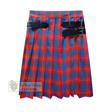 Galloway Red Tartan Men's Pleated Skirt - Fashion Casual Retro Scottish Kilt Style