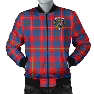 Galloway Red Tartan Bomber Jacket with Family Crest