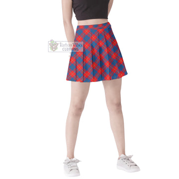 Galloway Red Tartan Women's Plated Mini Skirt