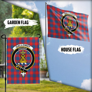 Galloway Red Tartan Flag with Family Crest