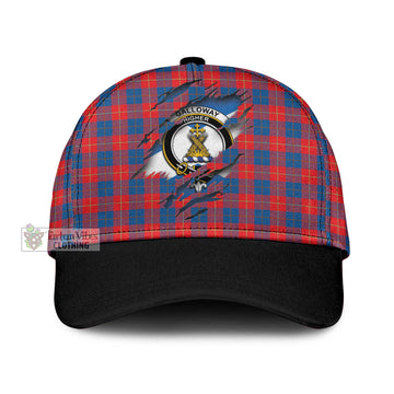 Galloway Red Tartan Classic Cap with Family Crest In Me Style
