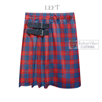 Galloway Red Tartan Men's Pleated Skirt - Fashion Casual Retro Scottish Kilt Style