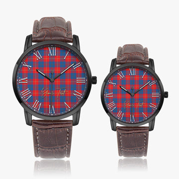 Galloway Red Tartan Personalized Your Text Leather Trap Quartz Watch