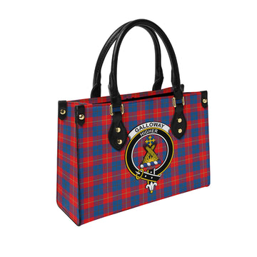 galloway-red-tartan-leather-bag-with-family-crest