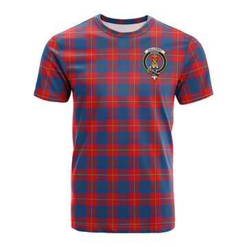 Galloway Red Tartan T-Shirt with Family Crest