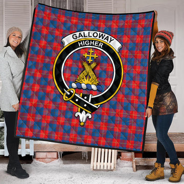 Galloway Red Tartan Quilt with Family Crest