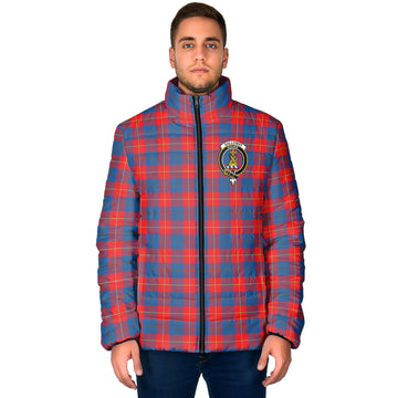 Galloway Red Tartan Padded Jacket with Family Crest
