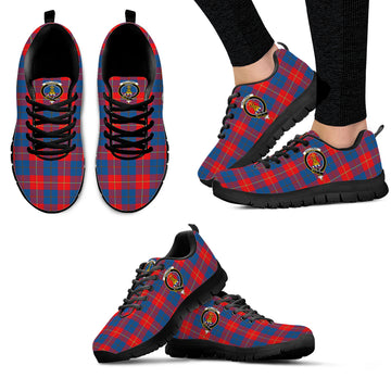 Galloway Red Tartan Sneakers with Family Crest