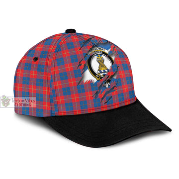 Galloway Red Tartan Classic Cap with Family Crest In Me Style