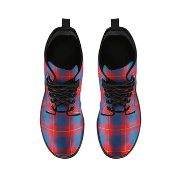 Galloway Red Tartan Leather Boots