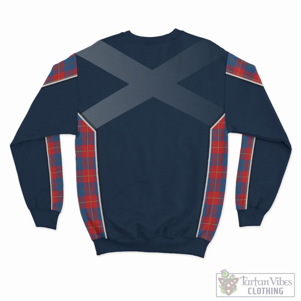 Tartan Vibes Clothing Galloway Red Tartan Sweater with Family Crest and Lion Rampant Vibes Sport Style