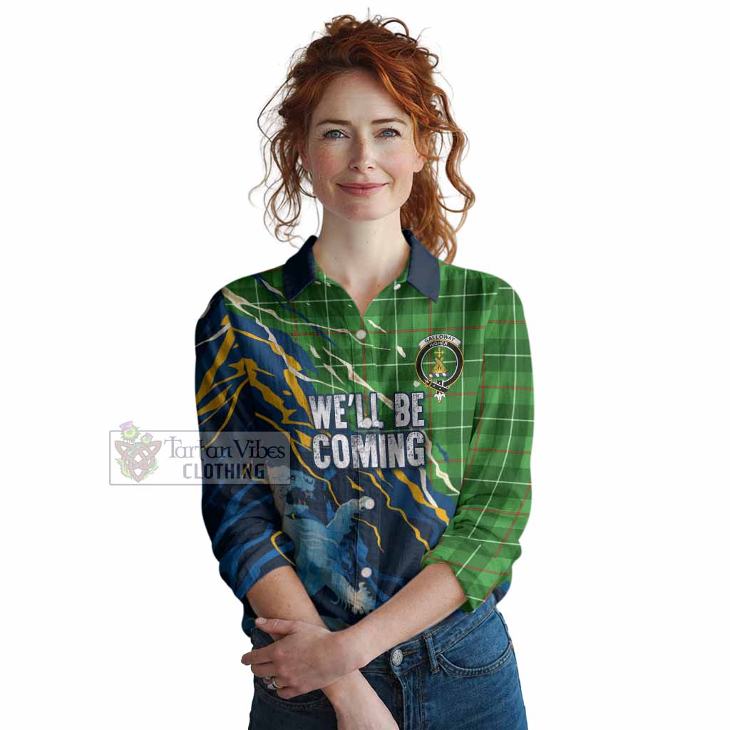 Galloway Scotland Tartan Women Casual Shirt WC2026 Football - We'll Be Coming