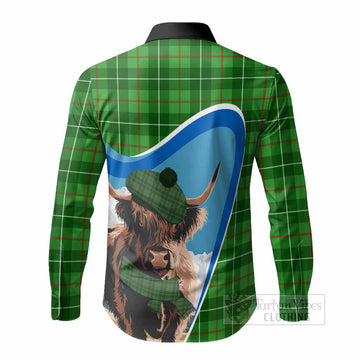 Galloway Scottish Heilan Coo Tartan Crest Long Sleeve Button Shirts