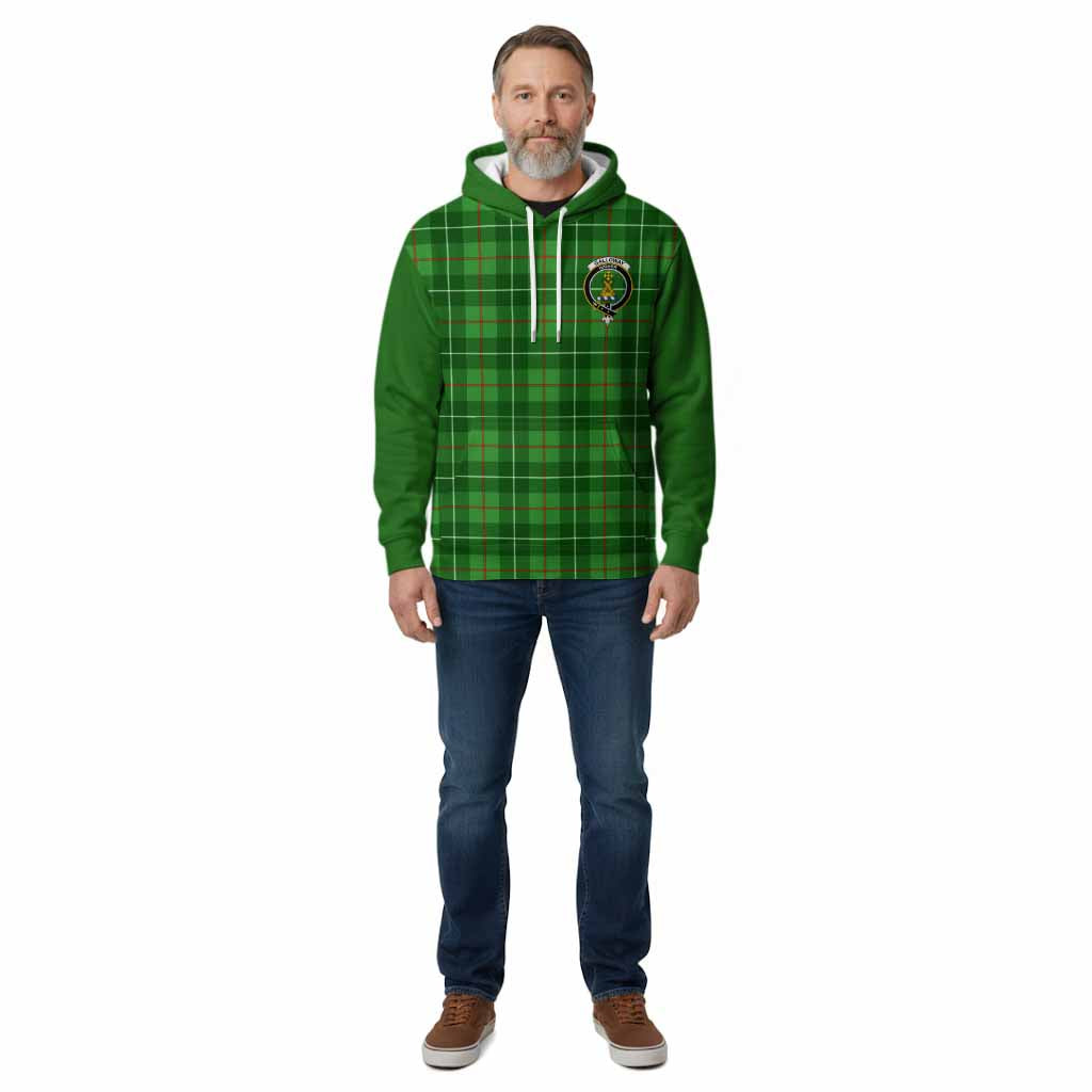 Galloway Tartan Accent Cotton Hoodie with Family Crest