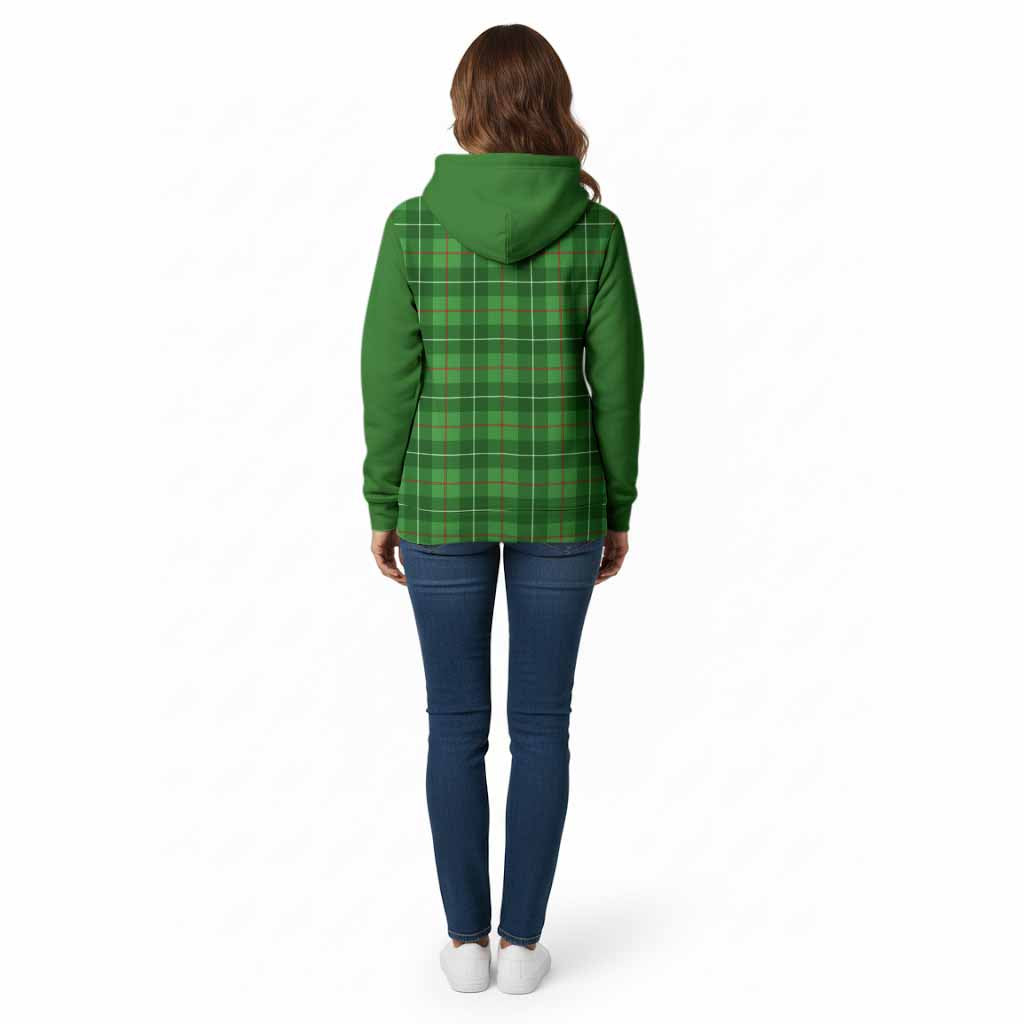 Galloway Tartan Accent Cotton Hoodie with Family Crest