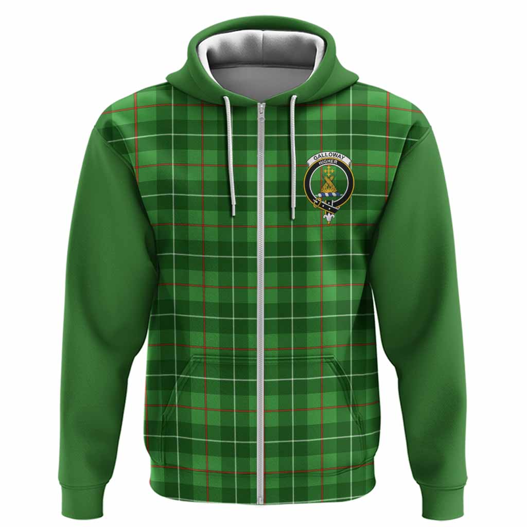 Galloway Tartan Accent Hoodie with Family Crest