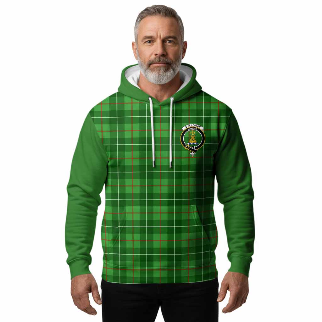 Galloway Tartan Accent Hoodie with Family Crest