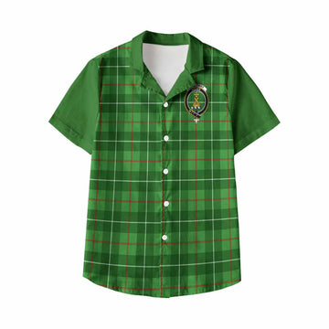 Galloway Tartan Accent Kid Hawaiian Shirt with Family Crest