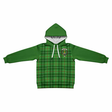 Galloway Tartan Accent Kid Hoodie with Family Crest