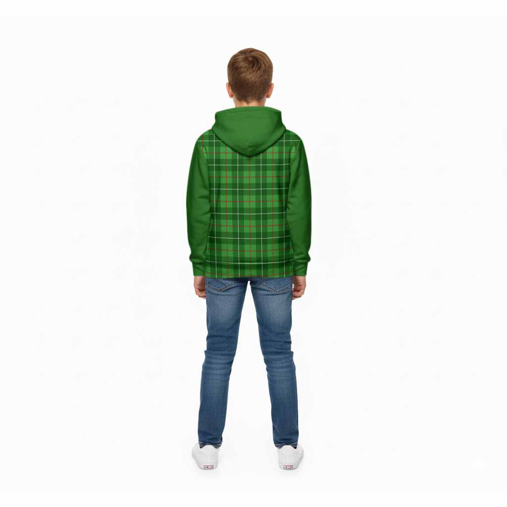 Galloway Tartan Accent Kid Hoodie with Family Crest