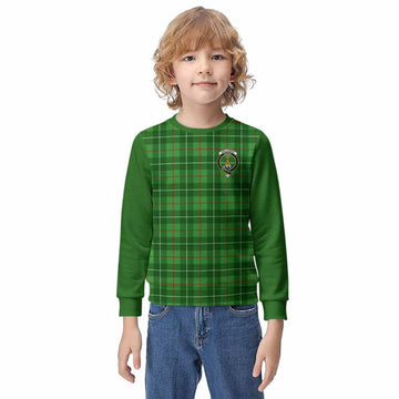 Galloway Tartan Accent Kid Knitted Sweatshirt with Family Crest