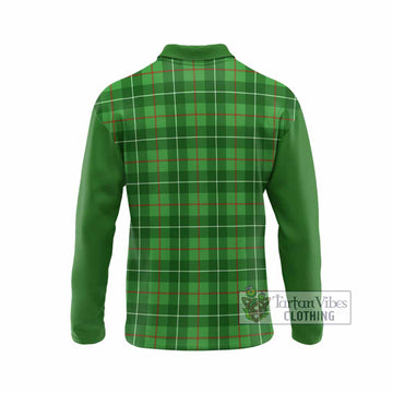 Galloway Tartan Accent Long Sleeve Polo Shirt with Family Crest