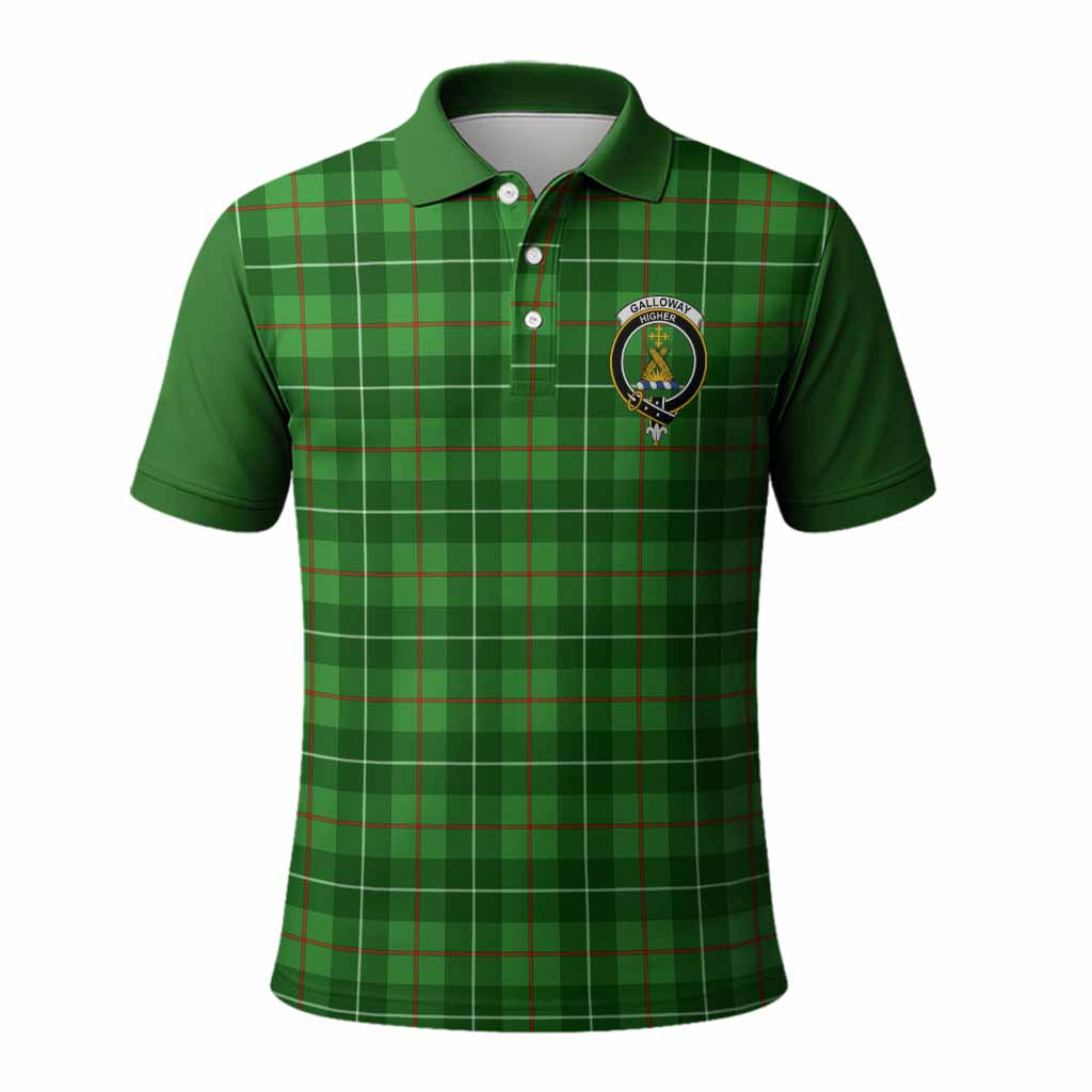 Galloway Tartan Accent Polo Shirt with Family Crest
