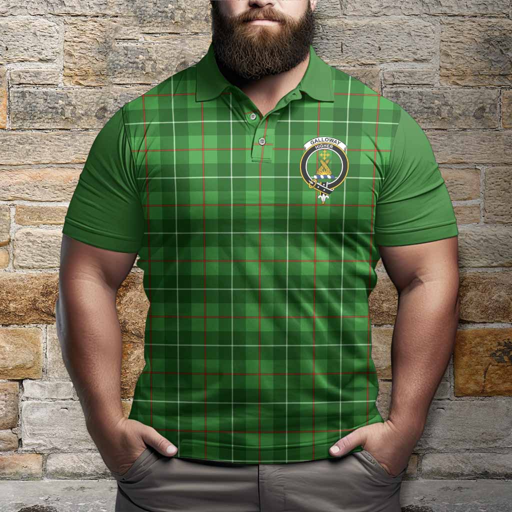 Galloway Tartan Accent Polo Shirt with Family Crest