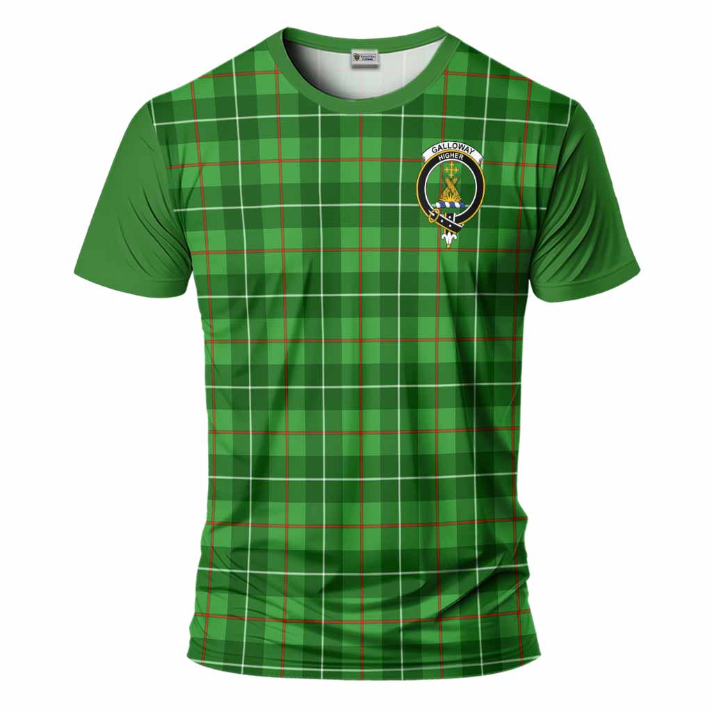 Galloway Tartan Accent T-Shirt with Family Crest