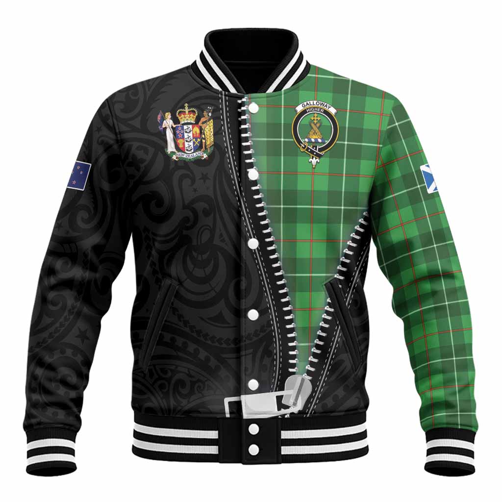 Galloway Tartan Baseball Jacket New Zealand Pattern Unique Zipper Stylized