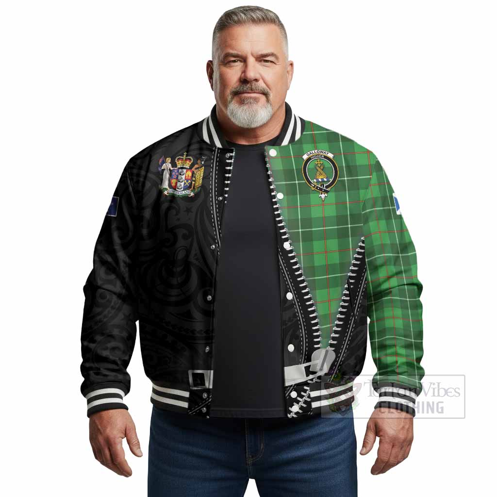 Galloway Tartan Baseball Jacket New Zealand Pattern Unique Zipper Stylized